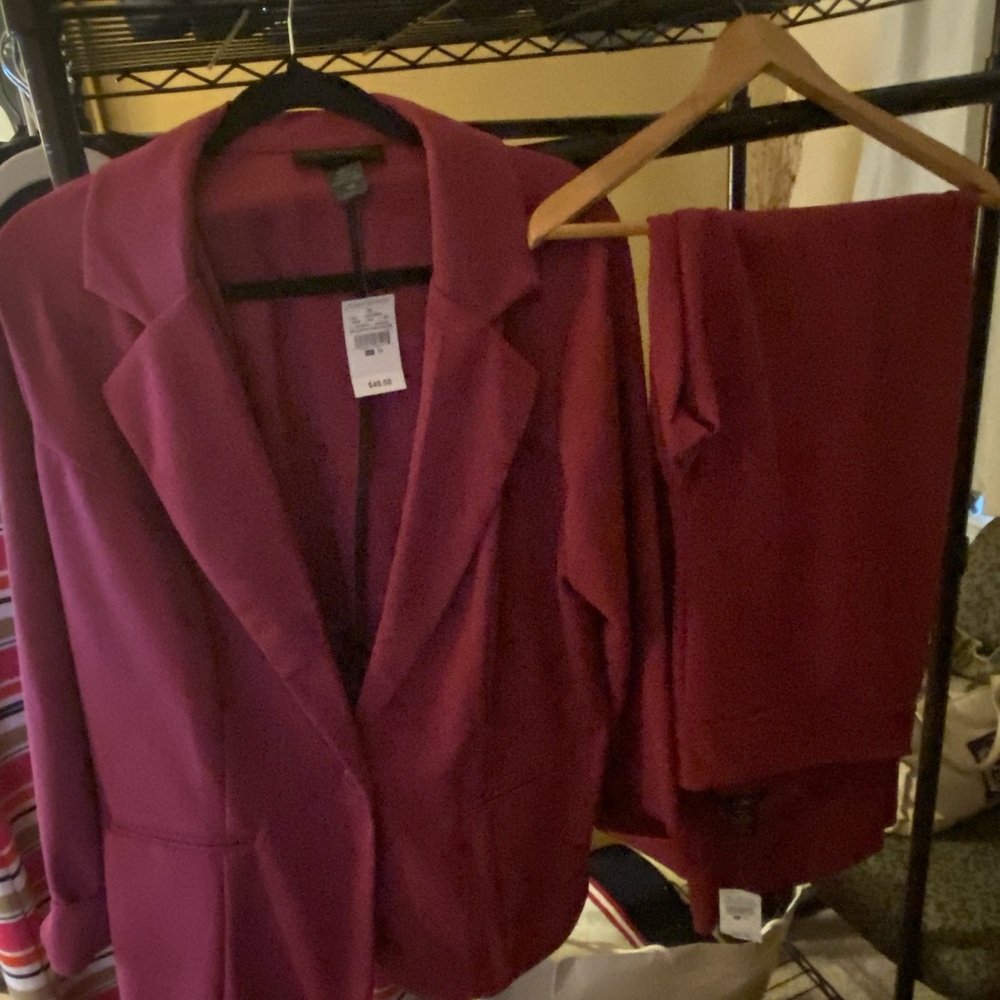 Chic Raspberry Blazer and Pants suit size 16
